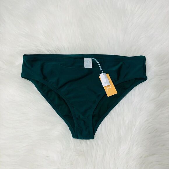 Kona Sol Women's High Coverage Hipster‎ Bikini Bottom Green 16W/18W NWT - Picture 2 of 6